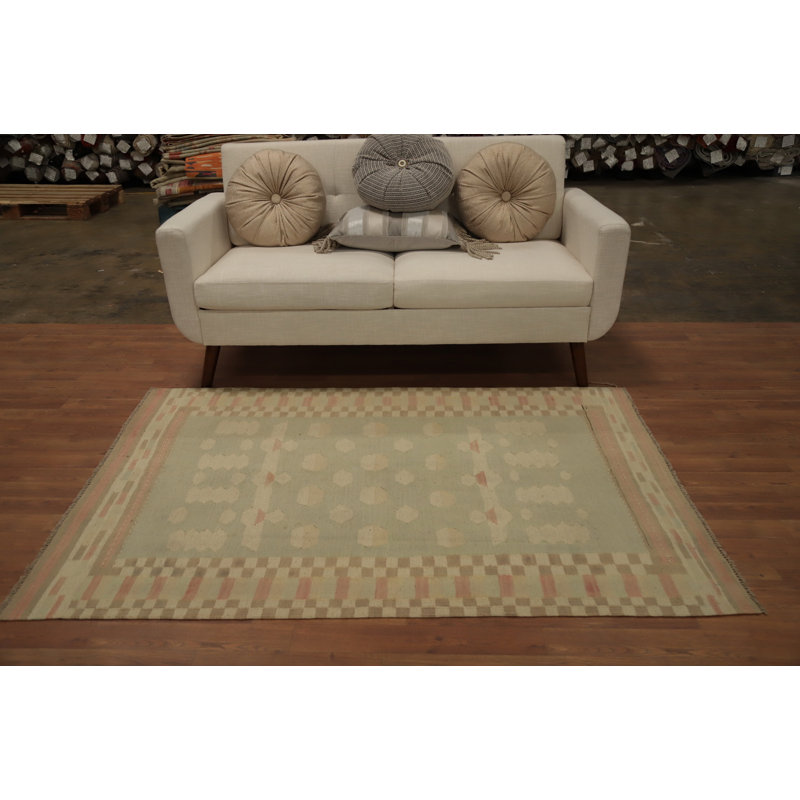 Tapis géométrique en laine Kilim