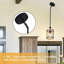 Luminaire suspendu pour îlot de cuisine à 1 lumière DEL noir mat Zadian