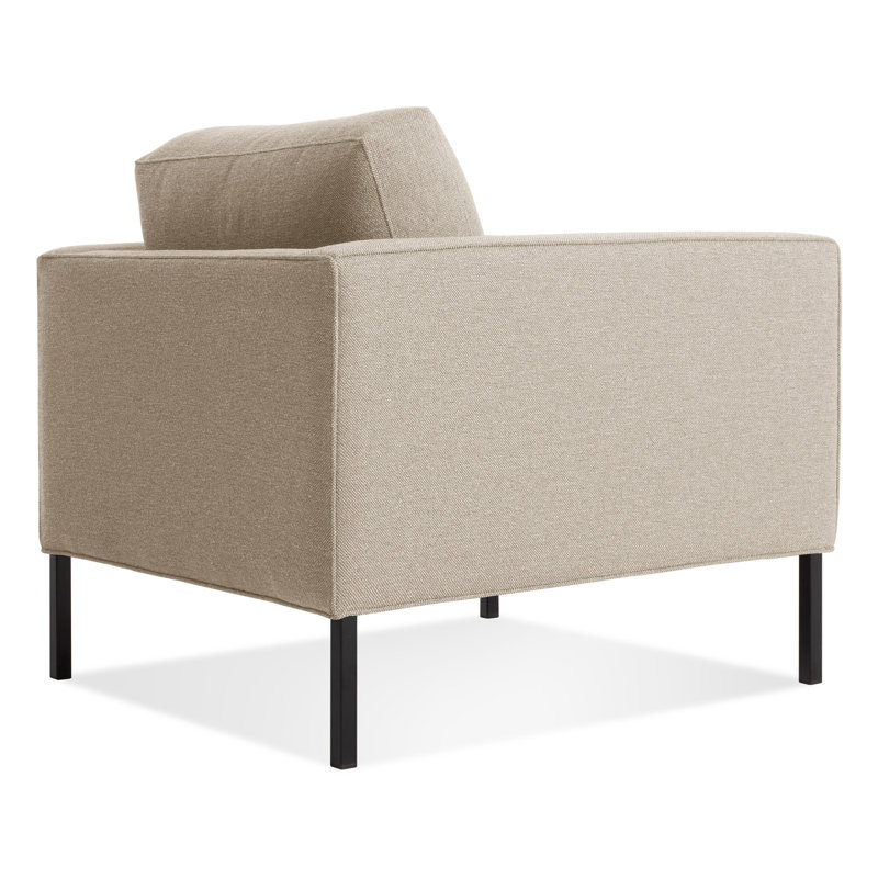 Paramount Tufted Armchair, Black, Otter Velvet Polyester Blend