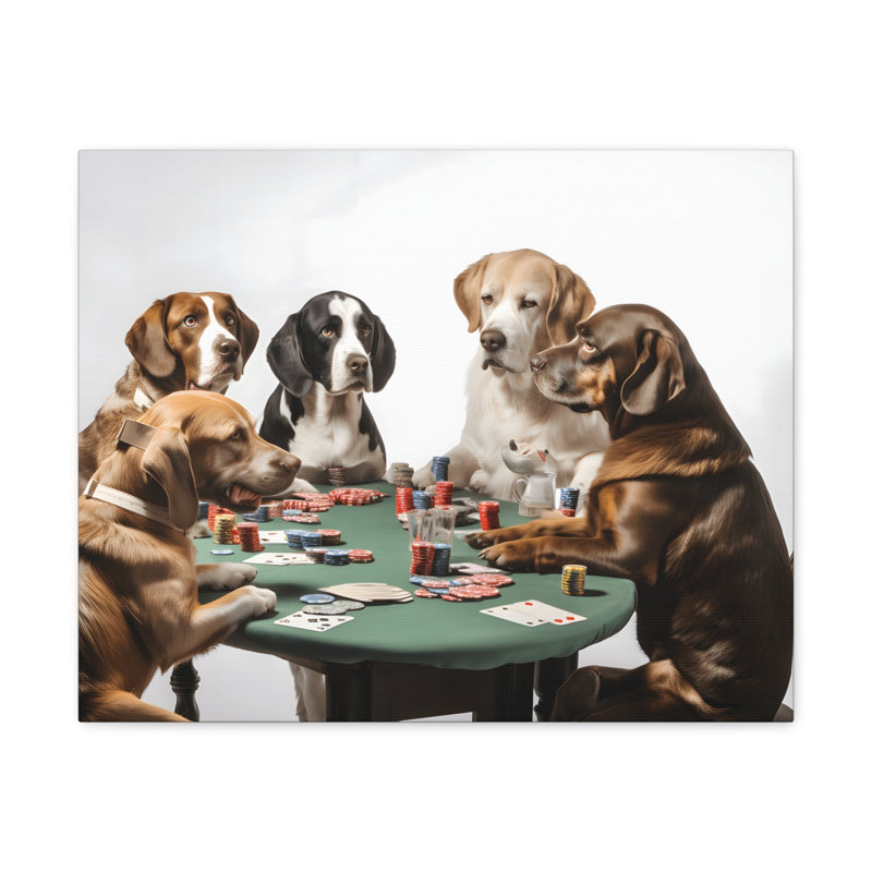 Art mural sur toile, "Chiens jouant au poker"