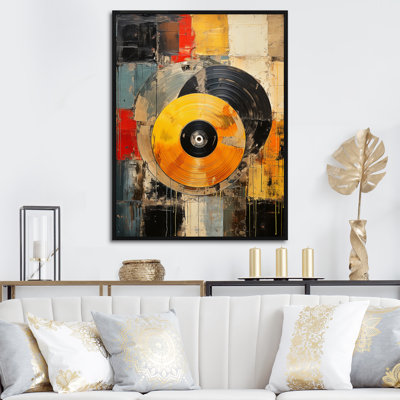 Colorful Retro Vinyl I On Canvas Print