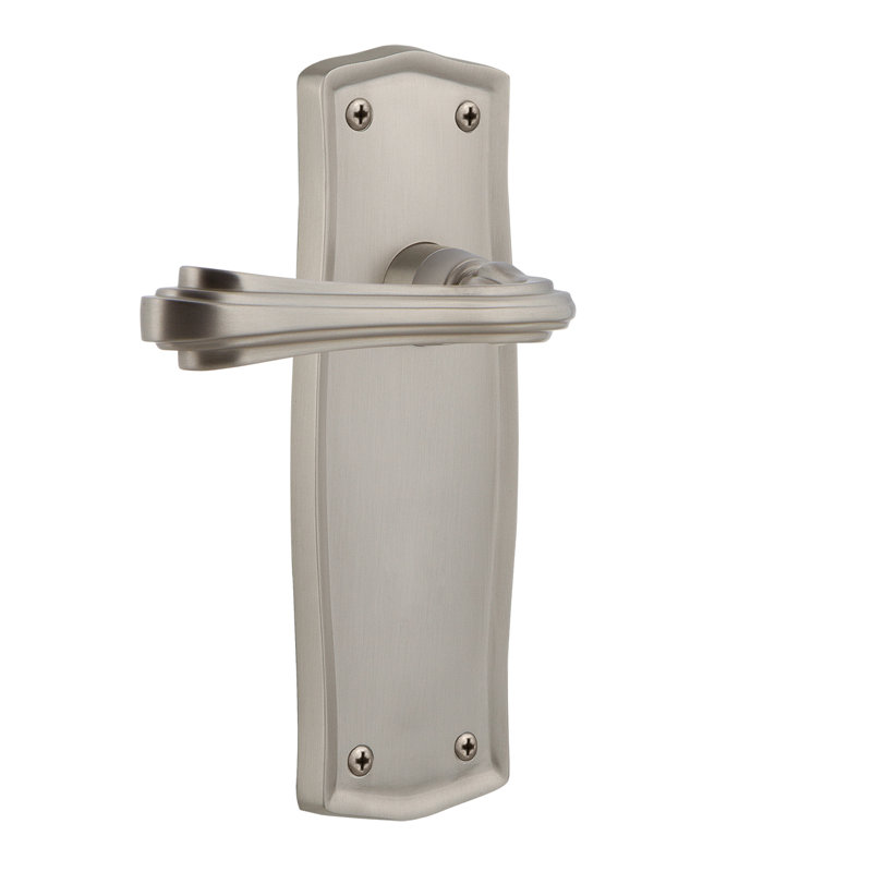 Assiette simple Prairie avec levier Fleur, Gaucher, Nickel satiné