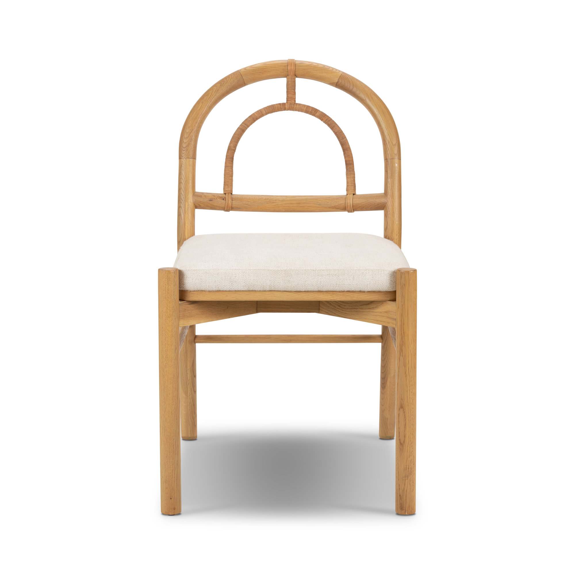 Faira Fabric Side Chair, Beige, Burnished Oak