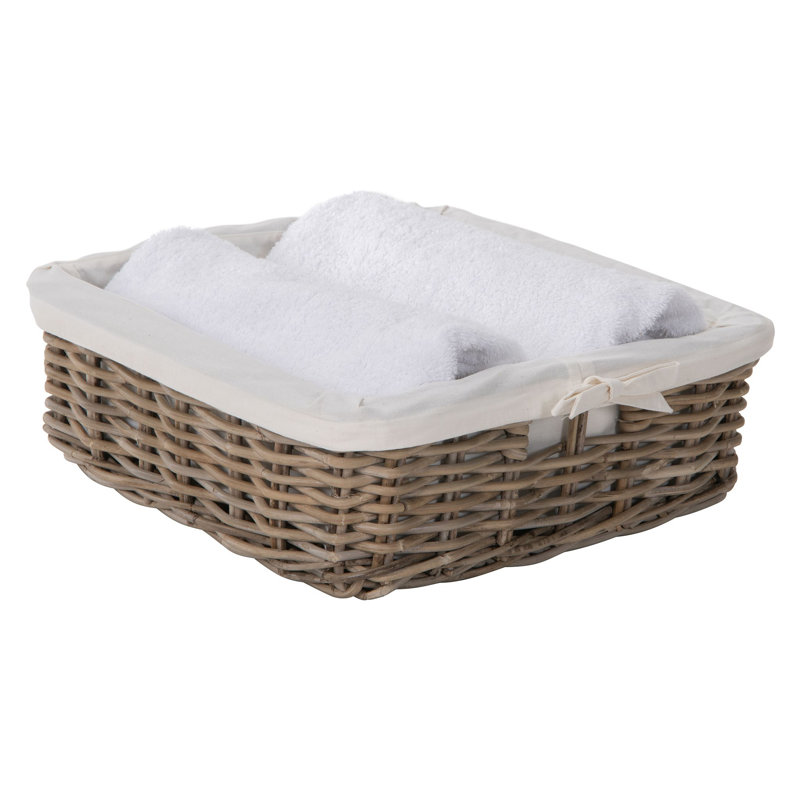 Dovecove Skiatook Rattan Decorative Basket, 6.5" H x 16" W x 16" D