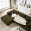 Canapé modulaire rembourré en chenille pour le salon, en forme de L de 108 po avec 6 coussins, canapé moderne au design élégant pour la chambre, option peu encombrante-973782807-973782806