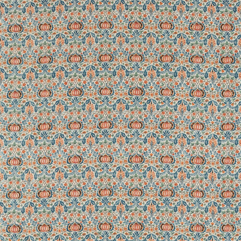 Little Chintz Fabric, Teal/Saffron