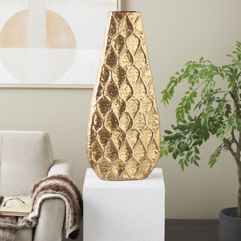 Mitcham Decorative Metal Vase, H 33,60 po x l 15 po x P 3,50 po