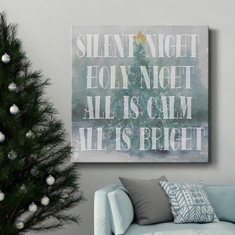 Silent Night - Toile tendue avec châssis de qualité supérieure, prête à être accrochée, H 32 po x l 32 po x P 1 po