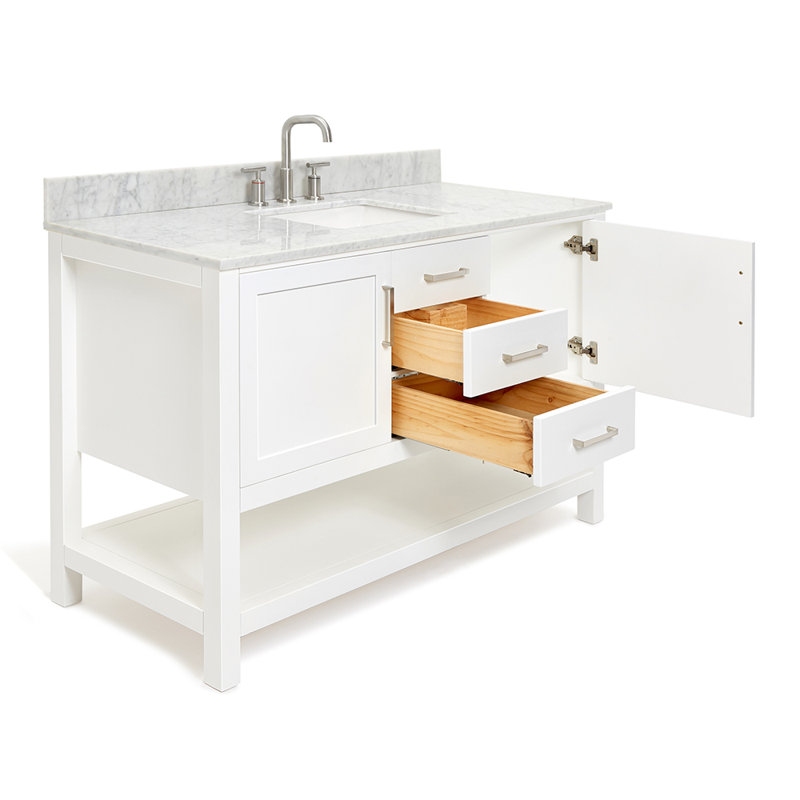 Bayhill 55'' W Single Vanity, White