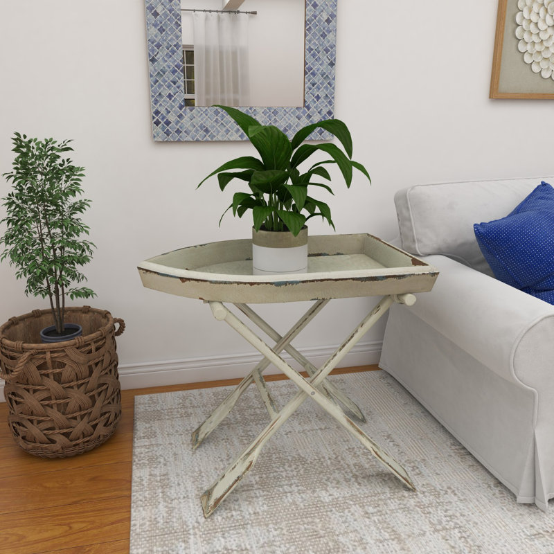 Table d'appoint à plateau en bois blanc Sheffield