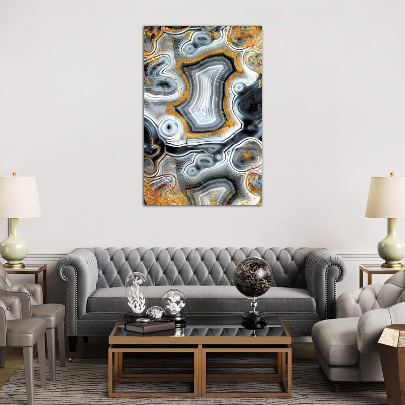Geode Onyx - Print on Canvas, 66.04 cm H x 45.72 cm W x 1.91 cm D, Wrapped Canvas