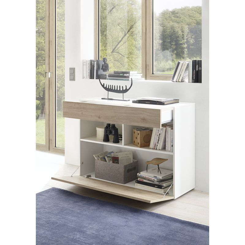 Mcclaskey 111 Cm Wide 1 Drawer Sideboard, White/Oak