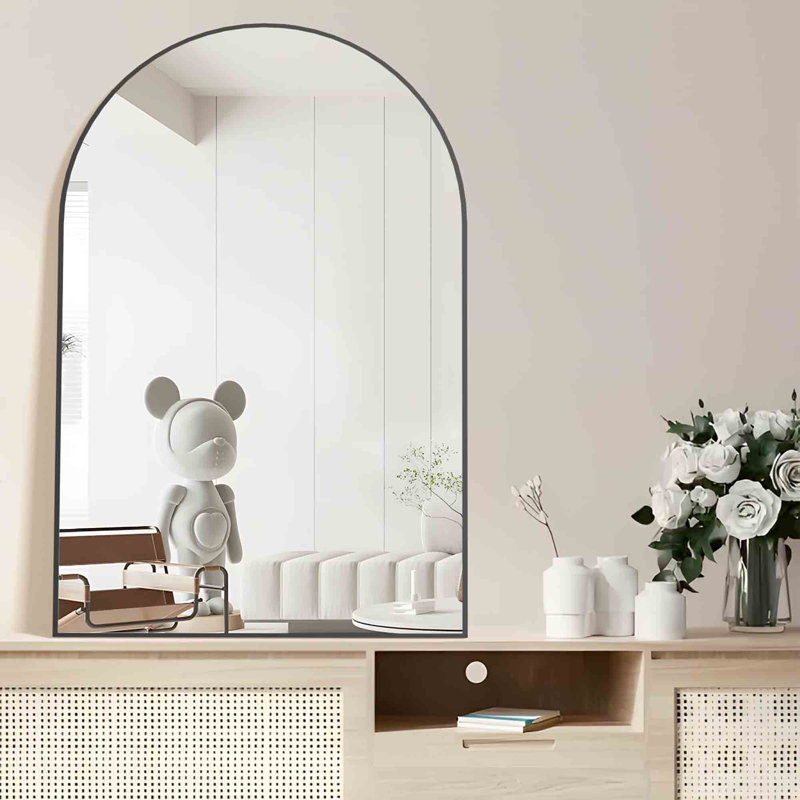 Bushea Metal Arch Mirror, Black