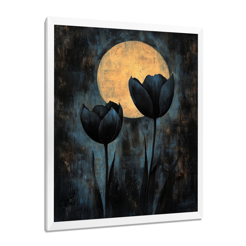 Jenssen - Art mural floral, H 32 po x l 16 po, Reproduction encadrée d'une seule photo, Blanc