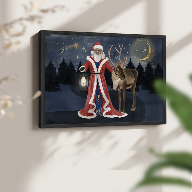 Celestial Christmas Collection A - Reproduction encadrée - Restickable, H 16 po x l 20 po, Noir, noir, noir, noir