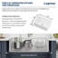 Évier de cuisine encastrable en céramique blanche avec grille et crépine L 27 po x l 19 po