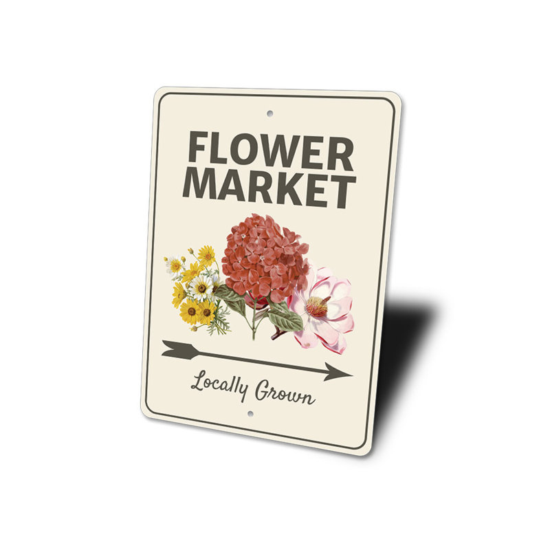 Panneau de fleurs en aluminium, H 18 po x l 12 po x P 0,06 po