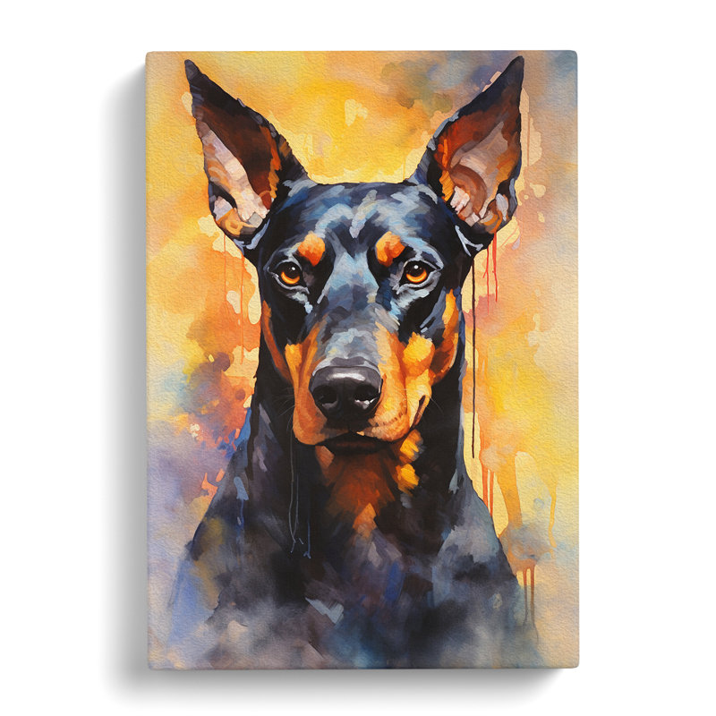 Doberman Contemporary - Print on Canvas, 50cm H x 35cm W x 3cm D