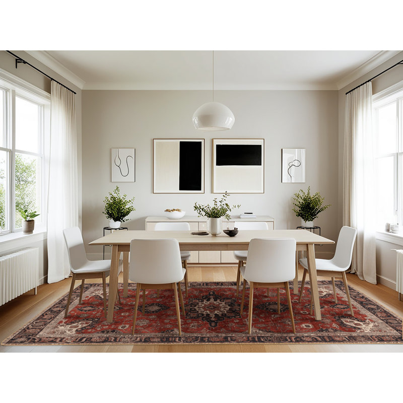 Machine Washable Persian Brown Area Rug, Rectangle 7' x 10'