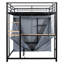 Lit mezzanine double en métal avec bureau, tablettes, prise électrique, lampe à DEL et garde-robe en noir. Économisez de l'espace dans votre maison. Construire. L 77,4 po x l 56,5 po x H 66,5 po. Matelas non inclus. Tablettes noires à assembler,-1992120418-1992120419