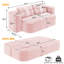 Canapé-lit pliable 78,7 po 2-en-1 avec couverture et 2 coussins, velours côtelé moelleux-2055707664