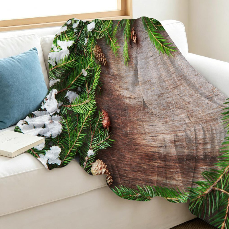 Jeté transparent en flanelle molletonnée, imprimé recto de Noël, Throw 40" x 50"