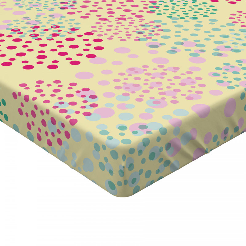 Drap-housse à pois, Drap-housse de taille simple, Pois crème