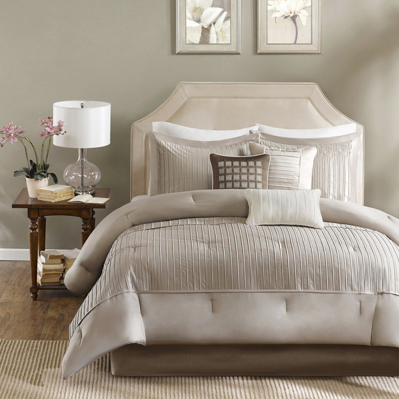 Lit charmeuse 7 pièces Taupe