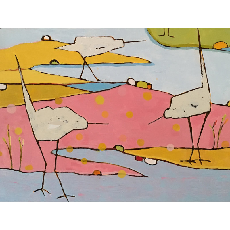 Salmon Marsh Print by Phyllis Adams, 24" H x 30" W, Black Framed Paper