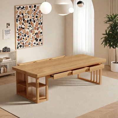 Table multifonctionnelle en bois de frêne brun