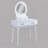 3-Piece Vanity Set with LED Mirror, Gold Handles & Stool (White)