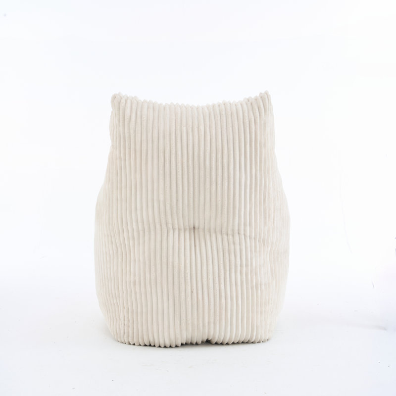 Fauteuil à billes en tissu, Velours côtelé beige