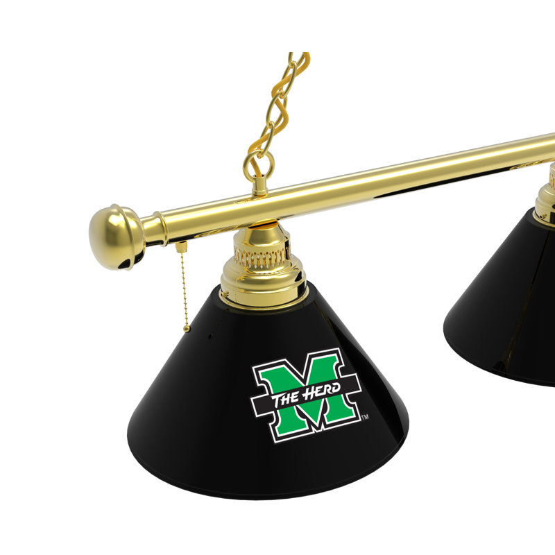 3 - Light Pool Table Lights Pendant, Brass, Marshall Thundering Herd