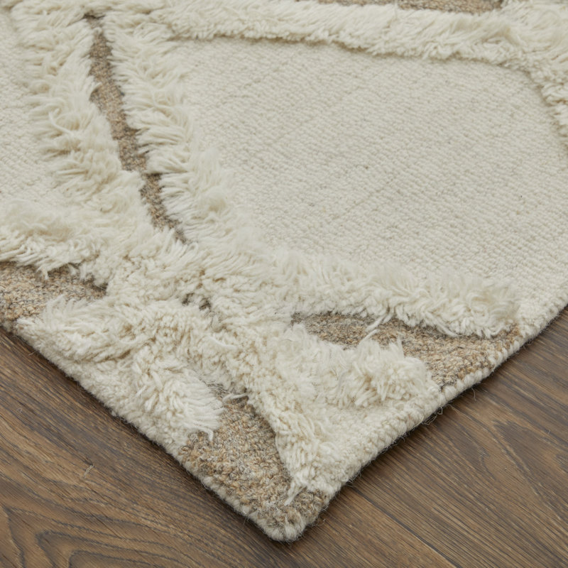 Anica Hand Tufted Wool Abstract Area Rug, Rectangle 2' x 3'