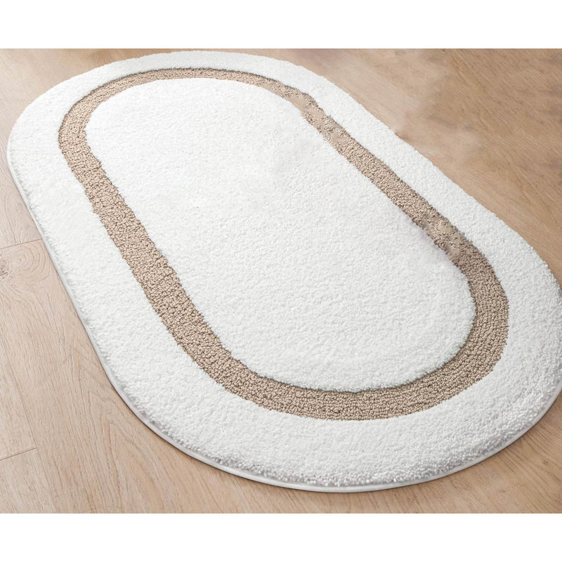 Oval Bath Mat, Beige