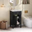 Ensemble de meuble-lavabo simple 18 po avec lavabo en céramique, ensemble de meuble-lavabo autoportant avec porte à fermeture douce et tablette réglable-2110197976