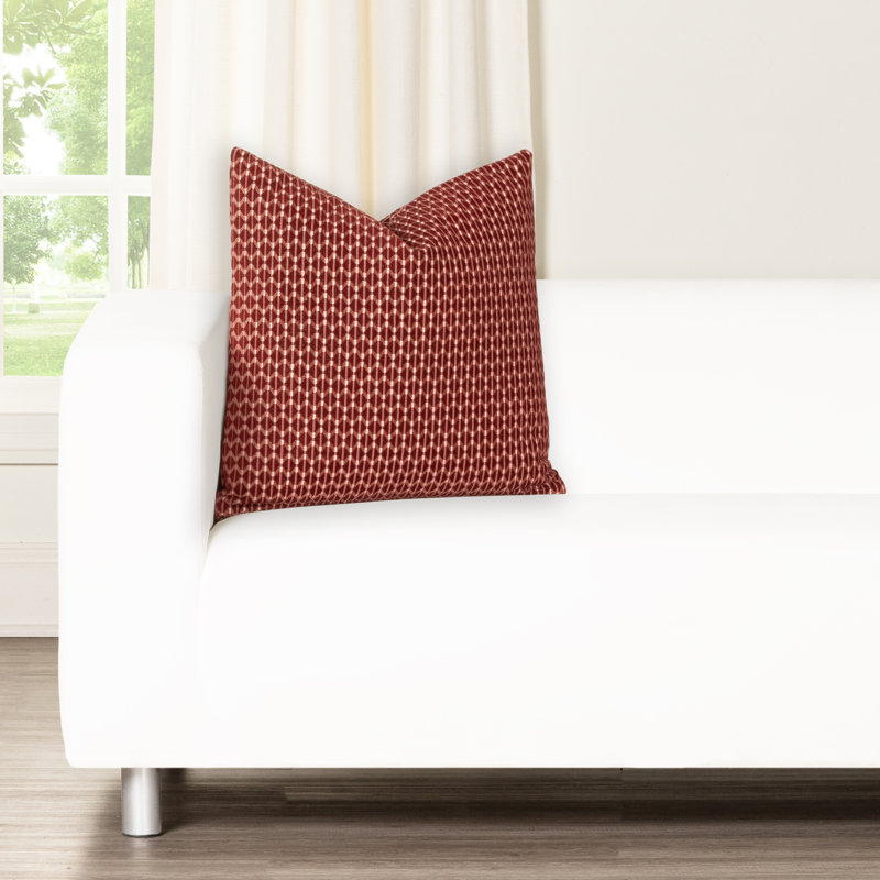 Coussin décoratif, Rectangle H 36 po x l 14 po, Polyester, Rouge