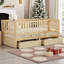 Lit de jour convertible simple avec rails de sécurité et tiroirs de rangement - Se divise en 2 lits de sol indépendants, structure de lit pour enfant peu encombrante-1082127706