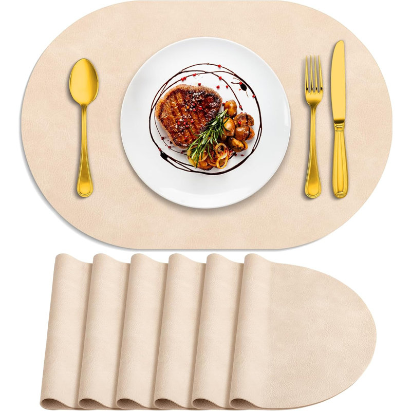 Ensemble de 6 tapis de table imperméables 12 x 17 po lavables