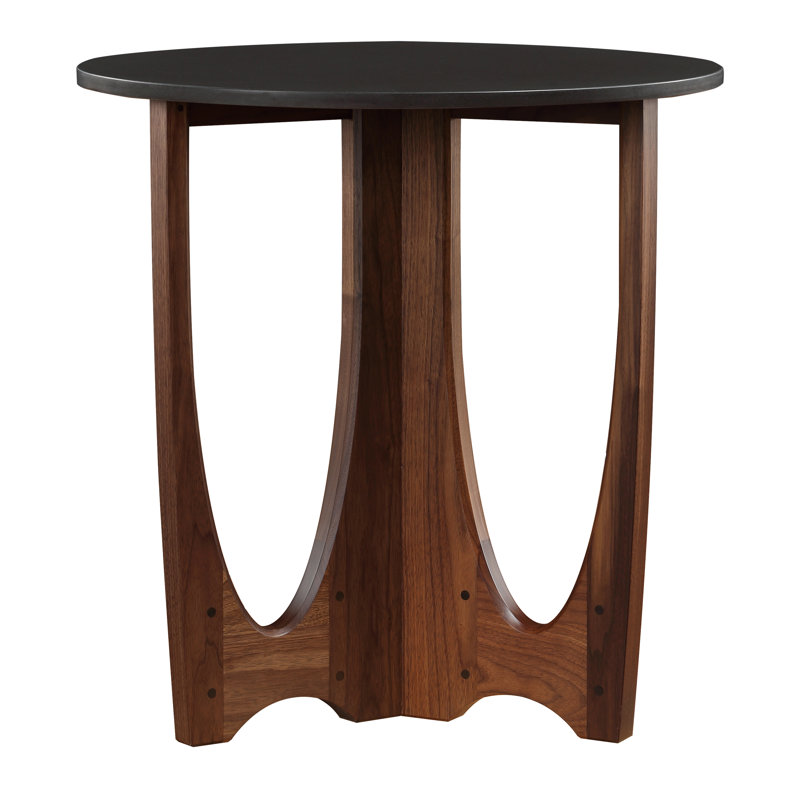 Walnut Grove Drink Table - Stone Top, 26.5" H x 26" W x 26" D