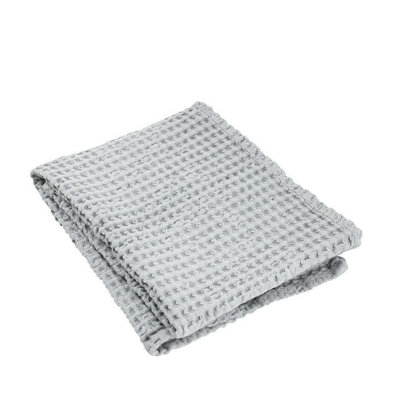 Waffle Cotton Hand Towel, MicroChip-Light Gray