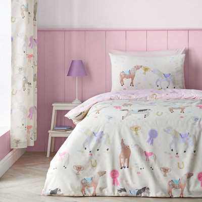 Happy Horses Reversible Duvet Cover Set