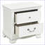 Table de chevet traditionnelle en bois blanc avec 5 tiroirs en queue d'aronde - sans assemblage