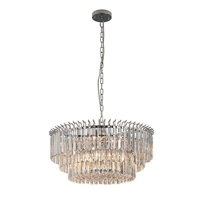 9 - Light Chandelier with Crystal Accents