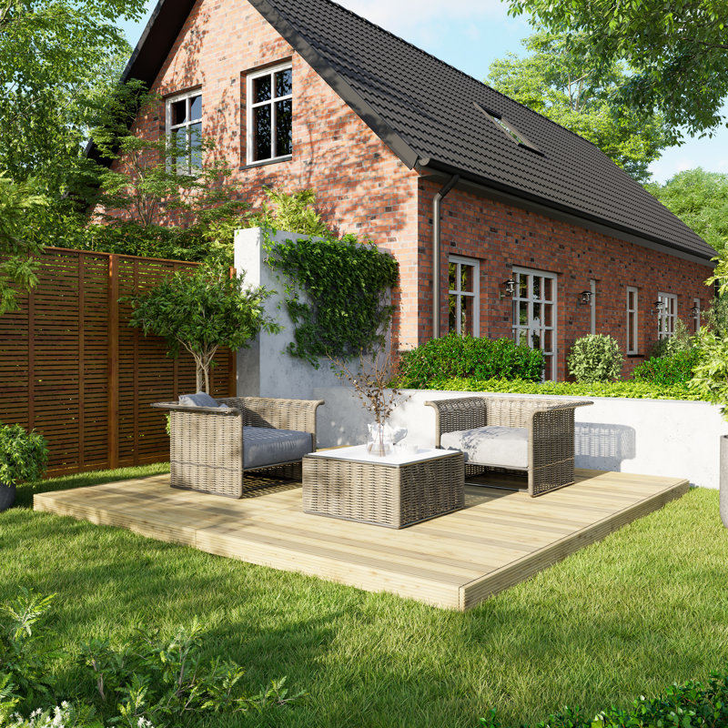 Powersheds 12 x 12ft Timber Pressure Treated Decking Kit - No Handrails