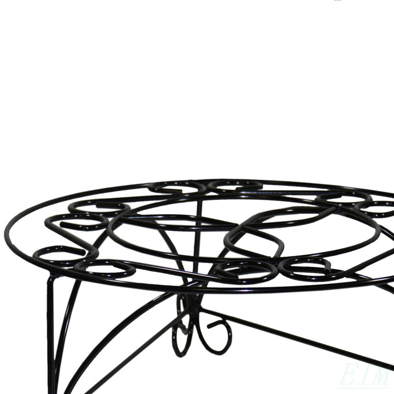 6.25" H Mosaic Cast Metal Black / Gold Plant Stand