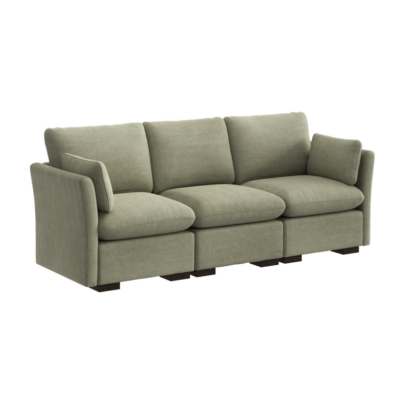 Stedman Modular 3-Seater Sofa, Living Room Furniture, Soft Green, 36.61" H x 97.65" W x 35.83" D