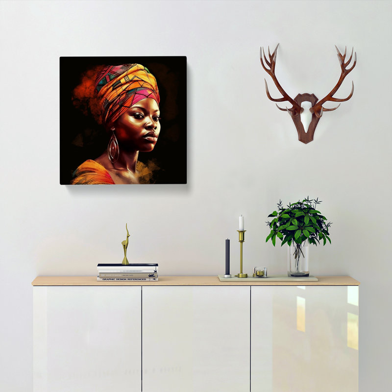 African Woman Conceptual Art No.2 - No Frame Print, 50cm H x 50cm W x 3cm D