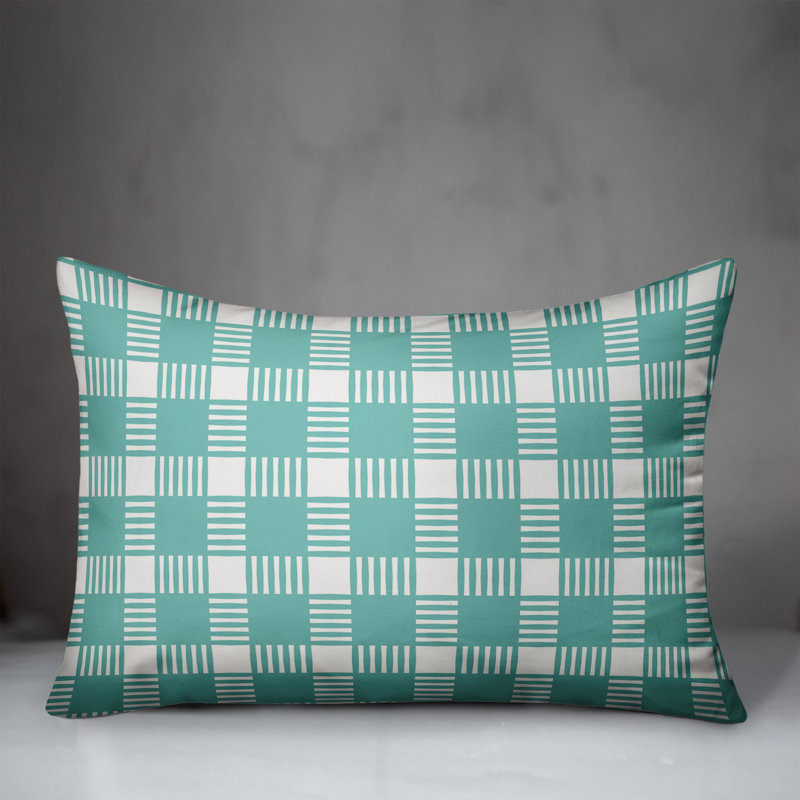 Coussin lombaire à carreaux écossais, Bleu