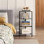 Corner Shelf with LED Light, 4-Tier Corner Bookshelf for Small Space, Narrow Display Corner Shelf Stand